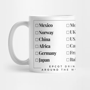 EPCOT Drink Around The World Checklist T-Shirt Mug